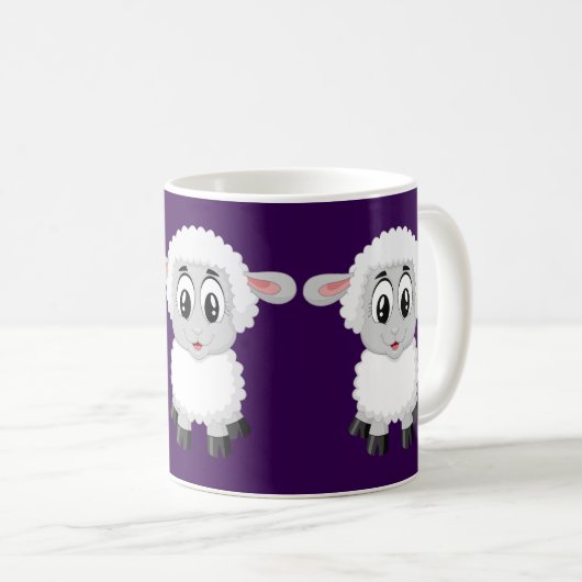 Niedliche Funny Sheep Design - Adventables Landtie Kaffeetasse (VorderseiteRechts)