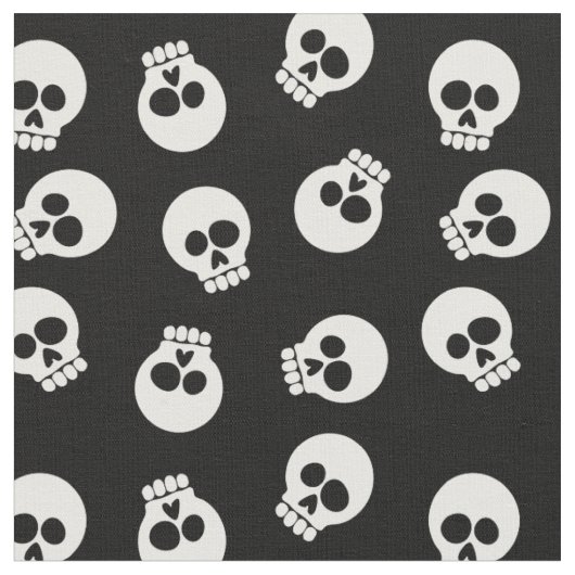 Niedliche Funny Skeleton Faces Stoff (Nahaufnahme)