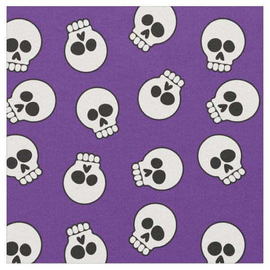 Niedliche Funny Skeleton Faces Stoff (Nahaufnahme)