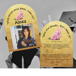 Niedliche Funny Snail Foto Graduation Party Einladung