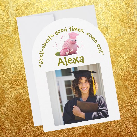 Niedliche Funny Snail Foto Graduation Party Einladung