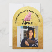 Niedliche Funny Snail Foto Graduation Party Einladung (Rückseite)