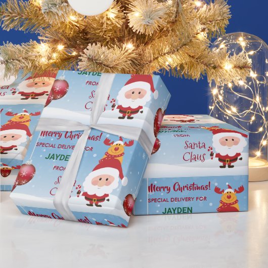 Niedliche Funny Special Delift Santa Rudolph Geschenkpapier (Feiertage)