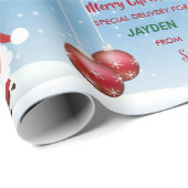 Niedliche Funny Special Delift Santa Rudolph Geschenkpapier (Rolleneckpunkt)