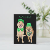 Niedliche, Funny St. Patrick's Day Irische Hunde Einladung (Stehend Vorderseite)