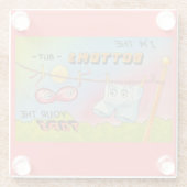 Niedliche Funny Talking Unterwäsche Hängekleidung  Glasuntersetzer (Rückseite)