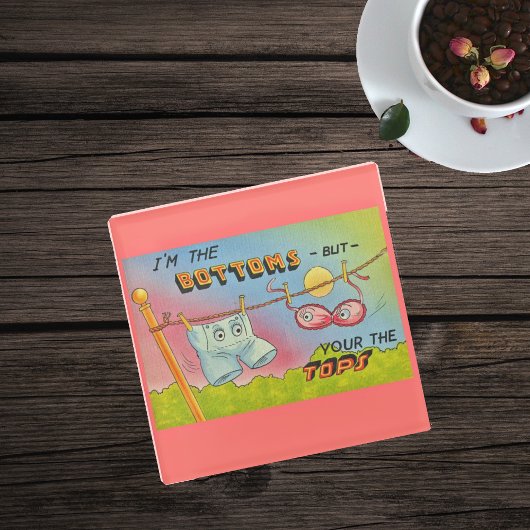 Niedliche Funny Talking Unterwäsche Hängekleidung  Glasuntersetzer