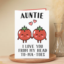 Niedliche Funny Tomato Pun Tante Happy Geburtstag