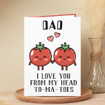 Niedliche Funny Tomato Pun Vater Happy Birthday Dankeskarte<br><div class="desc">Sie suchen eine einzigartige Möglichkeit,  Ihre Liebe und Ihren Spaß auszudrücken? Unsere lustige Grußkarte für Tomaten ist die perfekte Wahl für Papa am Vatertag oder zum Geburtstag! Passen Sie es an,  indem Sie Ihre eigene persönliche Nachricht hinzufügen.</div>