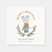 Niedliche Funny Ugly Sweater Leafy Rentier Weihnac Serviette (Vorderseite)