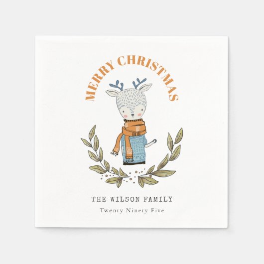 Niedliche Funny Ugly Sweater Leafy Rentier Weihnac Serviette (Vorderseite)
