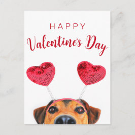 Niedliche Funny Valentine's Day Hunde Herz-Band Feiertagspostkarte