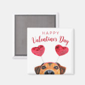 Niedliche Funny Valentine's Day Hunde Herz-Band Magnet (Vorderseite/Rückseite)