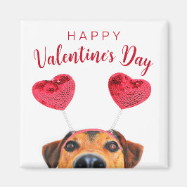 Niedliche Funny Valentine's Day Hunde Herz-Band Magnet