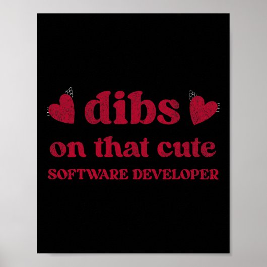 Niedliche Funny Valentine's Day Software Developer Poster (Vorne)