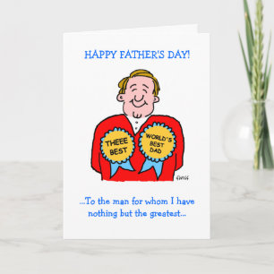 Niedliche Funny Vathers Day Grußkarte Karte