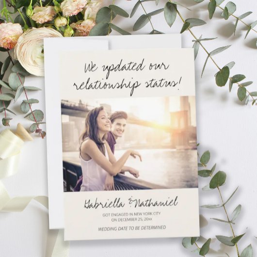 Niedliche Funny Verlobung Foto Ankündigung