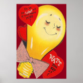 Niedliche Funny Weird Light Bulb Herzenslust Poster (Vorne)