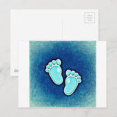 niedliche Fußabdrücke von Säuglingen kriechen Neug Postkarte (Vorne/Hinten)
