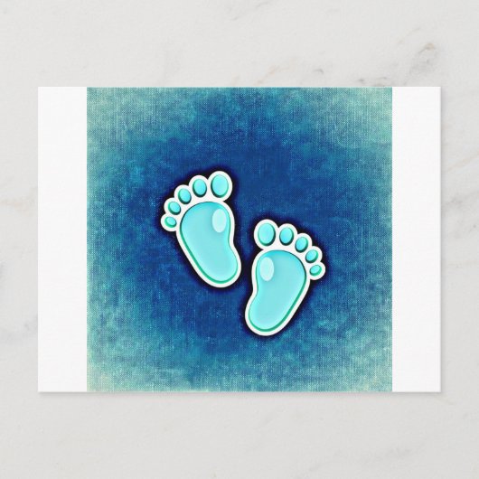 niedliche Fußabdrücke von Säuglingen kriechen Neug Postkarte (Vorderseite)
