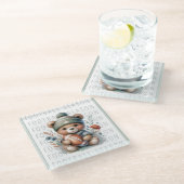 Niedliche Fußball Glasuntersetzer (Schrägansicht)