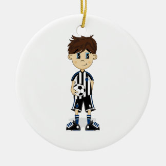 Niedliche Fußball-Jungen-Verzierung Keramikornament