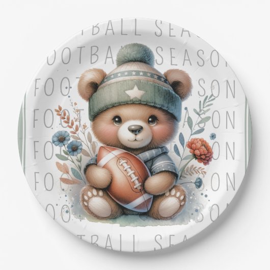 Niedliche Fußball Pappteller (Vorderseite)