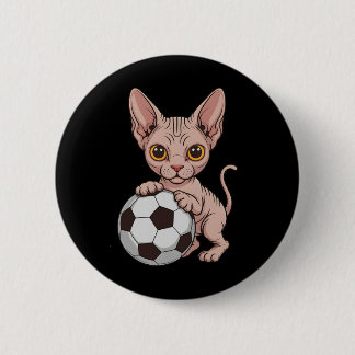 Niedliche Fußball-Sphynx nur Mädchen, das Katzen l Button