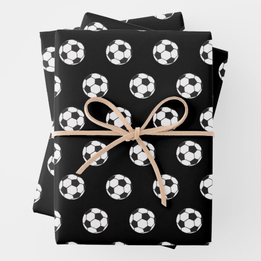 niedliche Fußballsportler mit Fliesenmuster Geschenkpapier Set (Beispiel)
