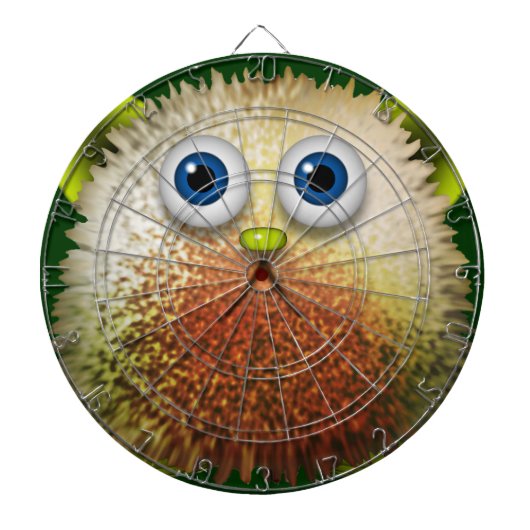 Niedliche Fuzzy Cartoon Art for All Dartscheibe (vorne)