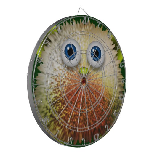 Niedliche Fuzzy Cartoon Art for All Dartscheibe (Vorderseite Links)