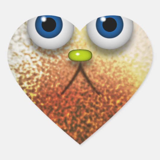 Niedliche Fuzzy Cartoon Art for All Herz-Aufkleber (Vorderseite)