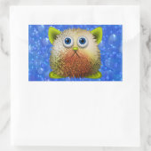 Niedliche Fuzzy Cartoon Art for All Rechteckiger Aufkleber (Tasche)