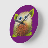 Niedliche Fuzzy Cartoon Art for All Runde Wanduhr (Winkel)