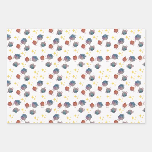 Niedliche Galaxie-Vögel Geschenkpapier Set (Vorderseite 2)