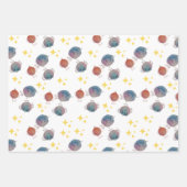 Niedliche Galaxie-Vögel Geschenkpapier Set (Vorderseite)