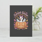 Niedliche Gans am Pumpkin Patch Erntedank Ankündigung (Stehend Vorderseite)