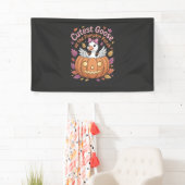 Niedliche Gans am Pumpkin Patch Erntedank Banner (Insitu)
