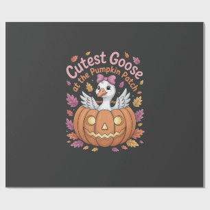 Niedliche Gans am Pumpkin Patch Erntedank Geschenkpapier