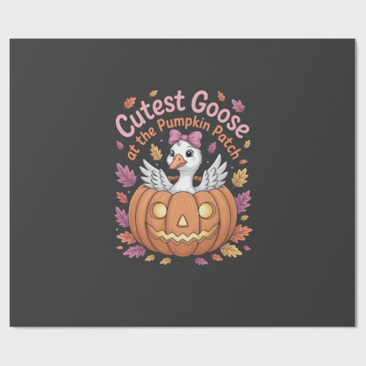 Niedliche Gans am Pumpkin Patch Erntedank Geschenkpapier (Flach)