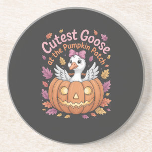 Niedliche Gans am Pumpkin Patch Erntedank Getränkeuntersetzer