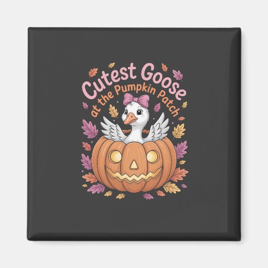 Niedliche Gans am Pumpkin Patch Erntedank Magnet (Vorne)
