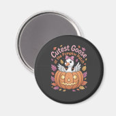 Niedliche Gans am Pumpkin Patch Erntedank Magnet (Vorderseite/Rückseite)
