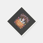Niedliche Gans am Pumpkin Patch Erntedank Serviette (Ecke)