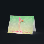 Niedliche Gans "For Friend" Geburtstagskarte Karte<br><div class="desc">Fun-Karte mit einer Hausganse in einem rosa Party Hut auf einem funkelnd Hintergrund. Personalisieren Sie die Nachricht und erstellen Sie Ihren eigenen Gruß. Vielen Dank für die Suche! Foto ©Christine Greenspan</div>