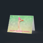 Niedliche Gans "For Friend" Geburtstagskarte Karte<br><div class="desc">Fun-Karte mit einer Hausganse in einem rosa Party Hut auf einem funkelnd Hintergrund. Personalisieren Sie die Nachricht und erstellen Sie Ihren eigenen Gruß. Vielen Dank für die Suche! Foto ©Christine Greenspan</div>