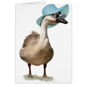 Niedliche Gans mit Summer Hat & Sunglasses