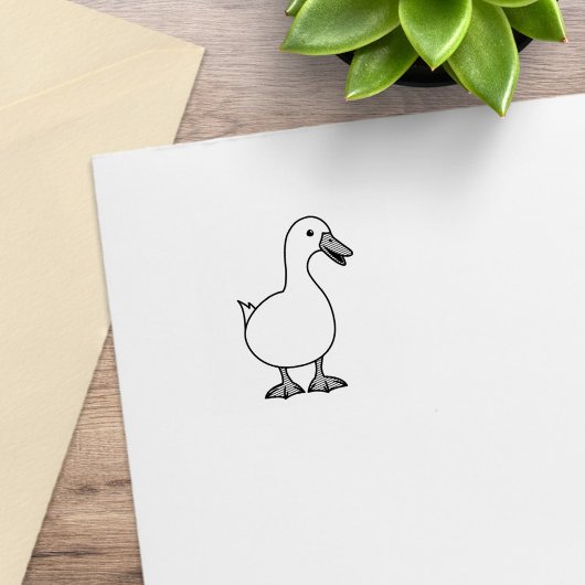 Niedliche Gänse der Weißen Ente 2 Gummistempel