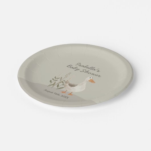 Niedliche Gänse-Dusche Teller (Schrägansicht)