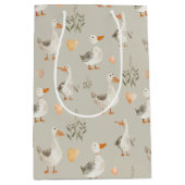 Niedliche Gänse-Geschenktasche Mittlere Geschenktüte (Vorderseite)